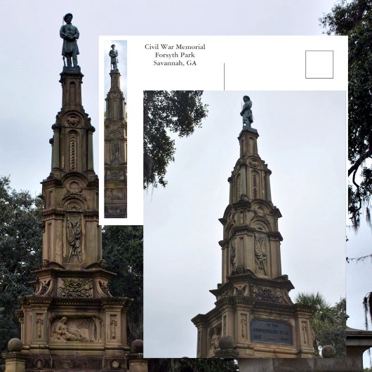フォーサイスパーク南北戦争記念碑サバンナGA写真 ポストカード