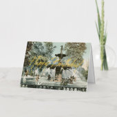 フォーサイスファウンテンサバンナGA誕生日 箔グリーティングカード (正面)