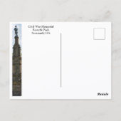 フォーサイス公園の南北戦争記念碑 サバンナ GA 写真 ポストカード (裏面)