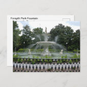 フォーサイス公園の噴水サバンナ，ジョージア ポストカード (正面/裏面)
