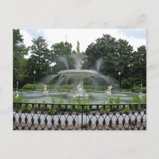 フォーサイス公園の噴水サバンナ，ジョージア ポストカード (正面)