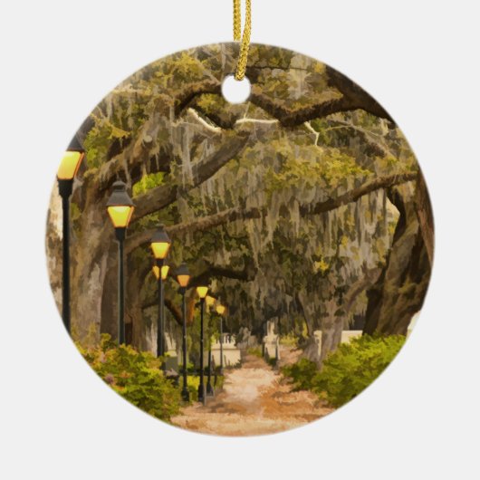 フォーサイス公園 – 写真，サバンナ，ジョージア(GA) USA セラミックオーナメント (正面)