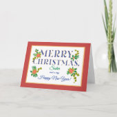 フォーシスターポイントティアスホリーアイビークリスマスカード カード (正面)