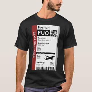 フォーシャンボーディングパス(フライト先チケット) Tシャツ