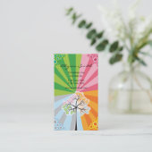 フォーシーズンカラフルズ点々のあるツリーモダン自然 名刺 (スタンド正面)