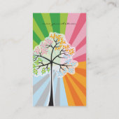 フォーシーズンカラフルズ点々のあるツリーモダン自然 名刺 (裏面)