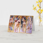 フォーシーズンズバイアルフォンスミュシャ1895 カード (黄色い花)