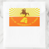 フォージャクソンビル国旗 長方形シール (バッグ)