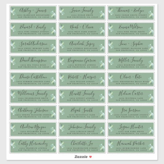 フォージングリー結婚ンズゲスト住所 シール (シート)