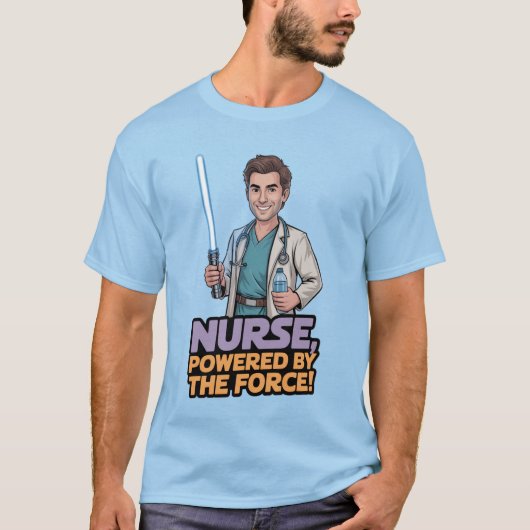 フォースに支えられた看護師 Tシャツ (正面)