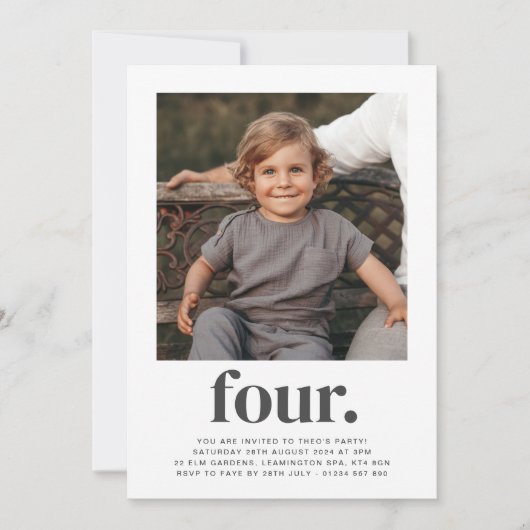 フォースクエアフォト誕生日招待状 招待状 (正面)