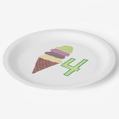 フォースコップスアイスクリームコーン誕生日紙プレート ペーパープレート (アングル)