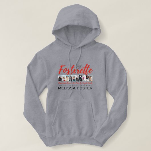 フォーステレットグレーフード付きスウェットシャツ パーカ (デザイン正面)