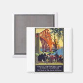 フォースブリッジ – ヴィンテージ旅行ポスターアート マグネット (正面/裏面)