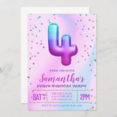 フォースユニコーン誕生日パーティーへの招待 招待状 (正面/裏面)