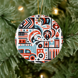 フォース・オブ・ジュライ・ジェネレーティブ・パターン セラミックオーナメント