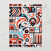 フォース・オブ・ジュライ・ジェネレーティブ・パターン ポストカード (正面)