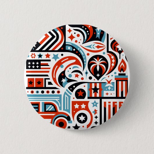 フォース・オブ・ジュライ・ジェネレーティブ・パターン 缶バッジ (正面)