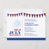 フォース・オブ・ジュライ　子供の誕生日パーティーへの招待状 招待状 (正面)