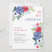 フォース・オブ・ジュライ　水曜　ホワイト　サムシング・ブルー　ブライズシャワー 招待状 (正面)