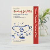 フォース・オブ・ジュライ | 独立記念日BBQパーティー 招待状 (スタンド正面)