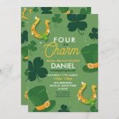 フォーセントパトリックスの日4th誕生日パーティー招待状 招待状 (正面/裏面)