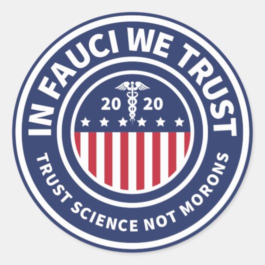 フォーチで我々は信頼する Trust Science Not Morons ラウンドシール (正面)