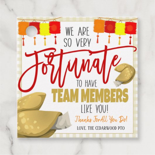 フォーチュンクッキーありがとうギフトラベル フェイバータグ (正面)