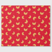 フォーチュンクッキー中国のグッドラックパターン（の模様が）ある ラッピングペーパー (フラット)