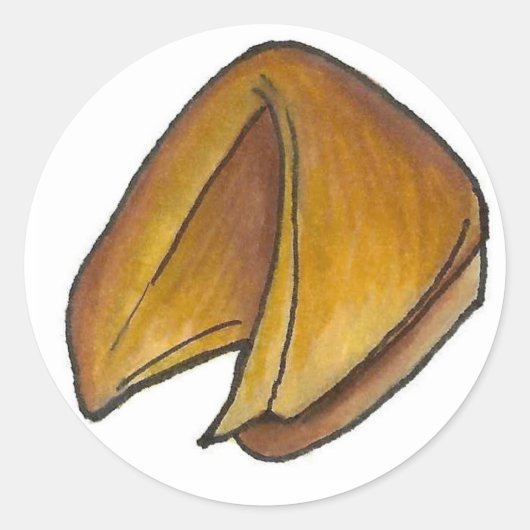 フォーチュンクッキー中国のレストランクッキーグルメ ラウンドシール (正面)