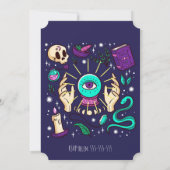 フォーチュンテラースイート16魔法16誕生日パープル 招待状 (裏面)