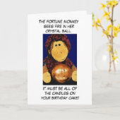 フォーチュンモンキー誕生日カード カード (黄色い花)