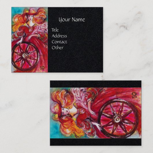 フォーチュン失ったブラックのシャドーホイールのタロット 名刺 (正面/裏面)