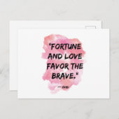 フォーチュン&ラブビーフザブレイブやる気を起こさせる引用文 ポストカード (正面/裏面)