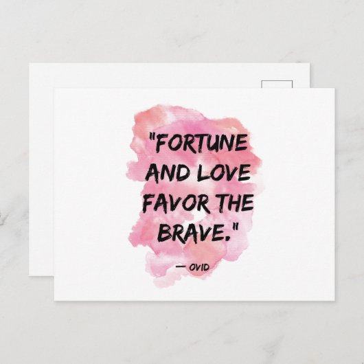 フォーチュン&ラブビーフザブレイブやる気を起こさせる引用文 ポストカード (正面/裏面)