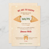 フォーチュンCookie男の赤ちゃんかわいいシャワースプリンクル 招待状 (正面/裏面)