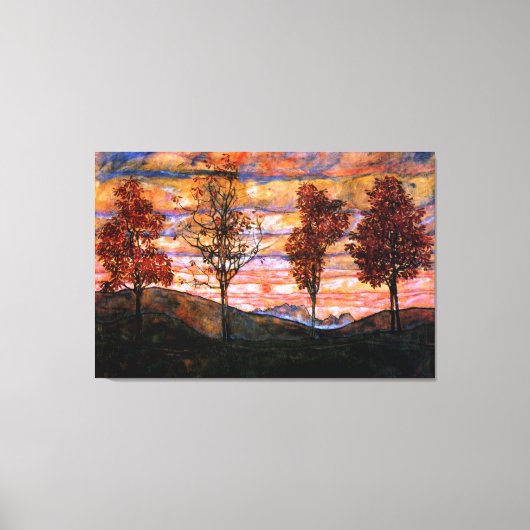 フォーツリーズバイエゴンシーレラージファインアート キャンバスプリント (正面)