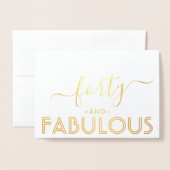 フォーティアンドファブシンプルルスタイリッシュハッピーバースデー 箔カード (封筒付き正面)