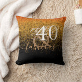 フォーティアンドファブルブラック金ゴールドグリッター クッション (ブランケット)