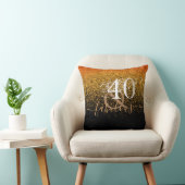 フォーティアンドファブルブラック金ゴールドグリッター クッション (椅子)