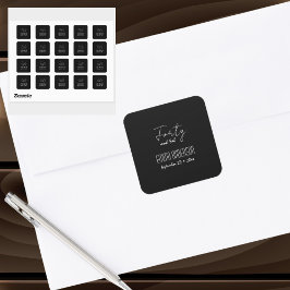 フォーティアンドファブ文字ネームモダンブラック スクエアシール