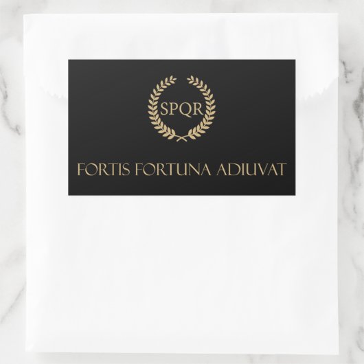 フォーティス・フォーチュナ・アディウバット – フォーチュンは勇者を支持 長方形シール (バッグ)