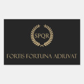 フォーティス・フォーチュナ・アディウバット – フォーチュンは勇者を支持 長方形シール (正面)