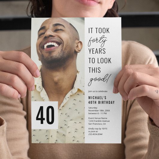 フォーティックフォト40th誕生日パーティの招待状 招待状