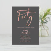 フォーティバラ金ゴールド40th誕生日招待状 招待状 (スタンド正面)