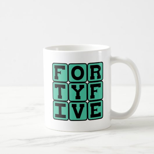 フォーティファイブ、数字の45 コーヒーマグカップ (右)