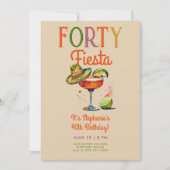 フォーティフィエスタカラフル・マルガリータ40歳の誕生日 招待状 (正面)