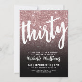 フォーティブラック金ゴールド40歳の誕生日 招待状 (正面)