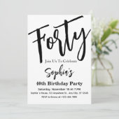 フォーティブラック&ホワモダンイト40歳の誕生日パーティー 招待状 (スタンド正面)
