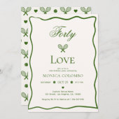 フォーティラブテニステーマ大人40歳パーティー 招待状 (正面/裏面)